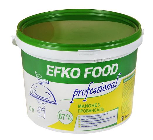 Майонез EFKO FOOD professional жирн.67% ведро 3л (2,8кг) *3шт