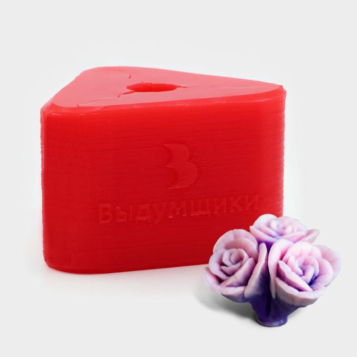 Молд силиконовый "Тройник розочки" (5,7х5,7х4,5см) , 9866459