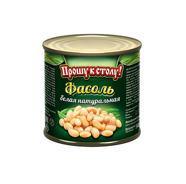 Фасоль белая натуральная  425г "Прошу к столу" (12)