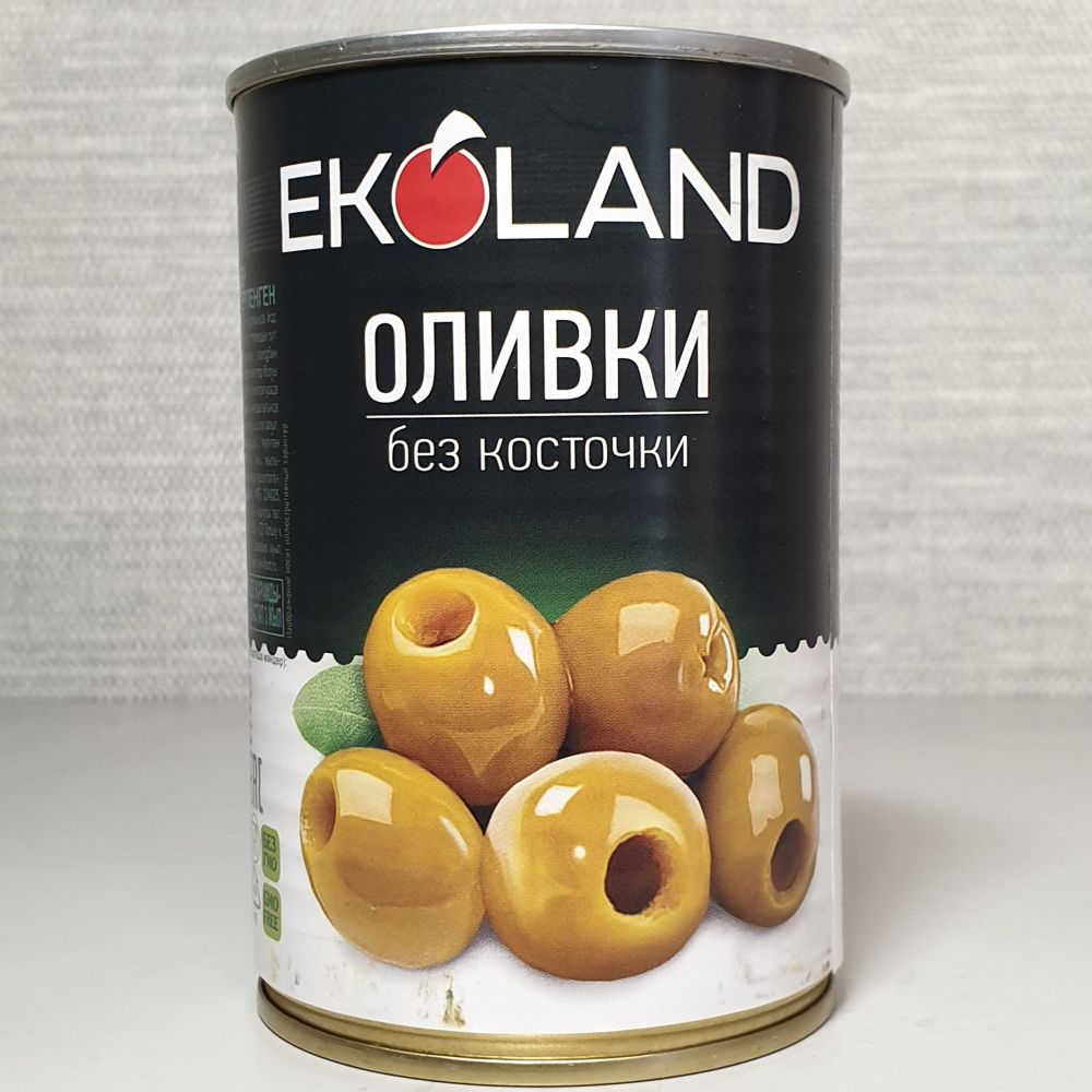 Оливки б/к 280/300г EKOLAND (уп.12бан)