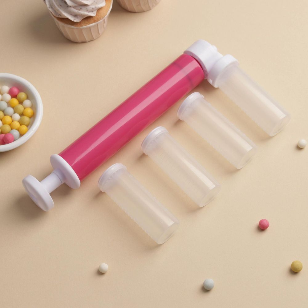 Аэрограф механический 25х12х3см, 4 емкости в комплекте, 6033426