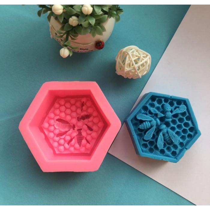 Молд силикон. "Соты и пчелы" 3х8х7см, 6947531