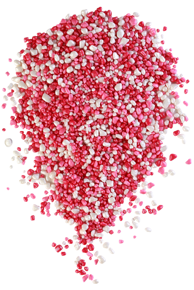 Глазурь крошка "ЛЮКС" №509 серебро/красн/розов (100г)фасовка