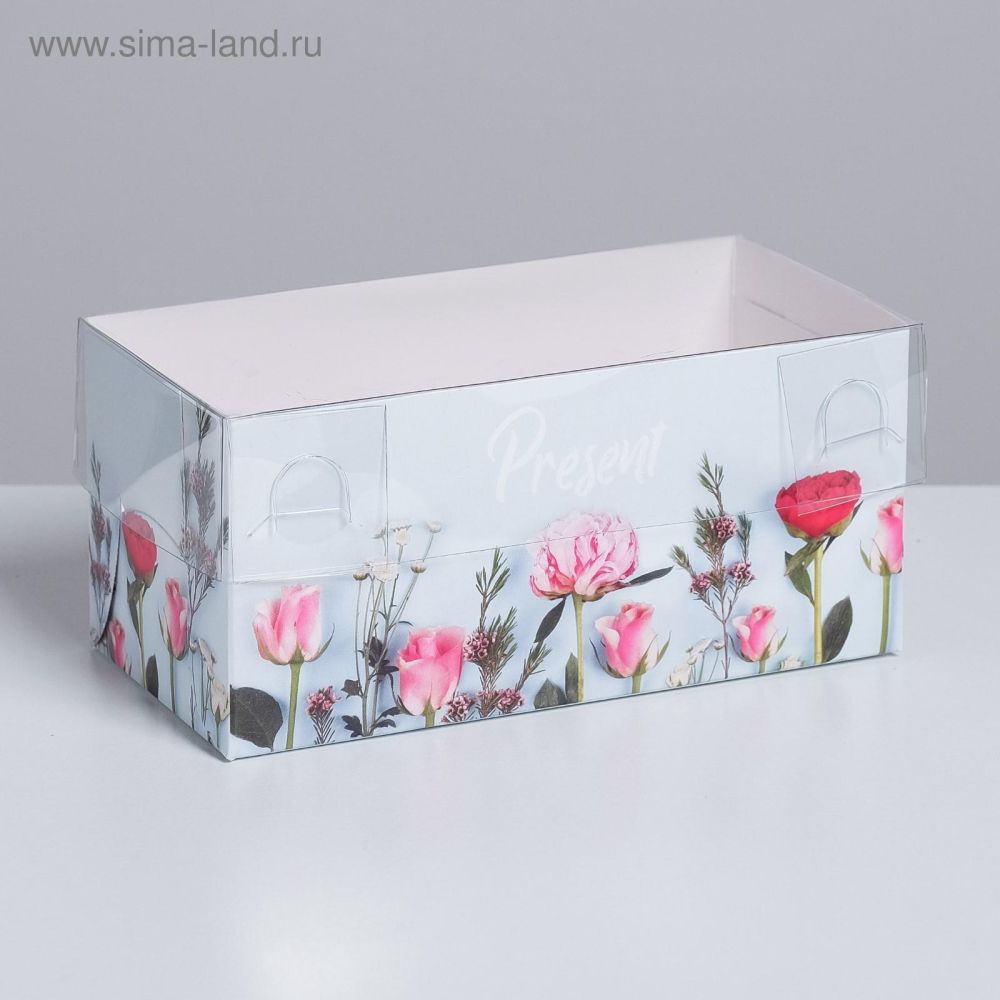 Упаковка на 2 капкейка "Present" 16х8х7,5см, 3822462