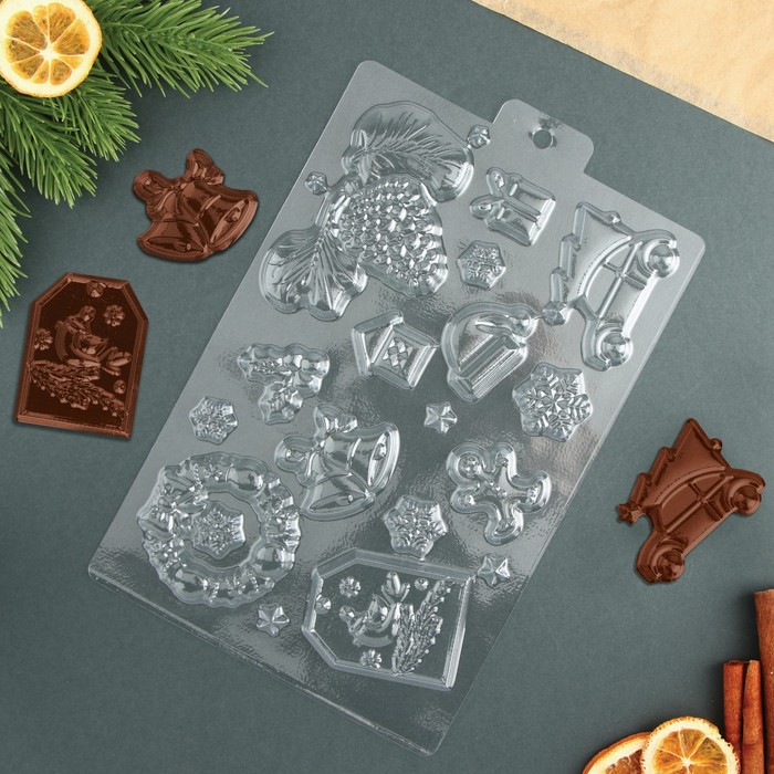 Форма для шоколада пластик. 21х14см "Новогодние традиции"  9660712    