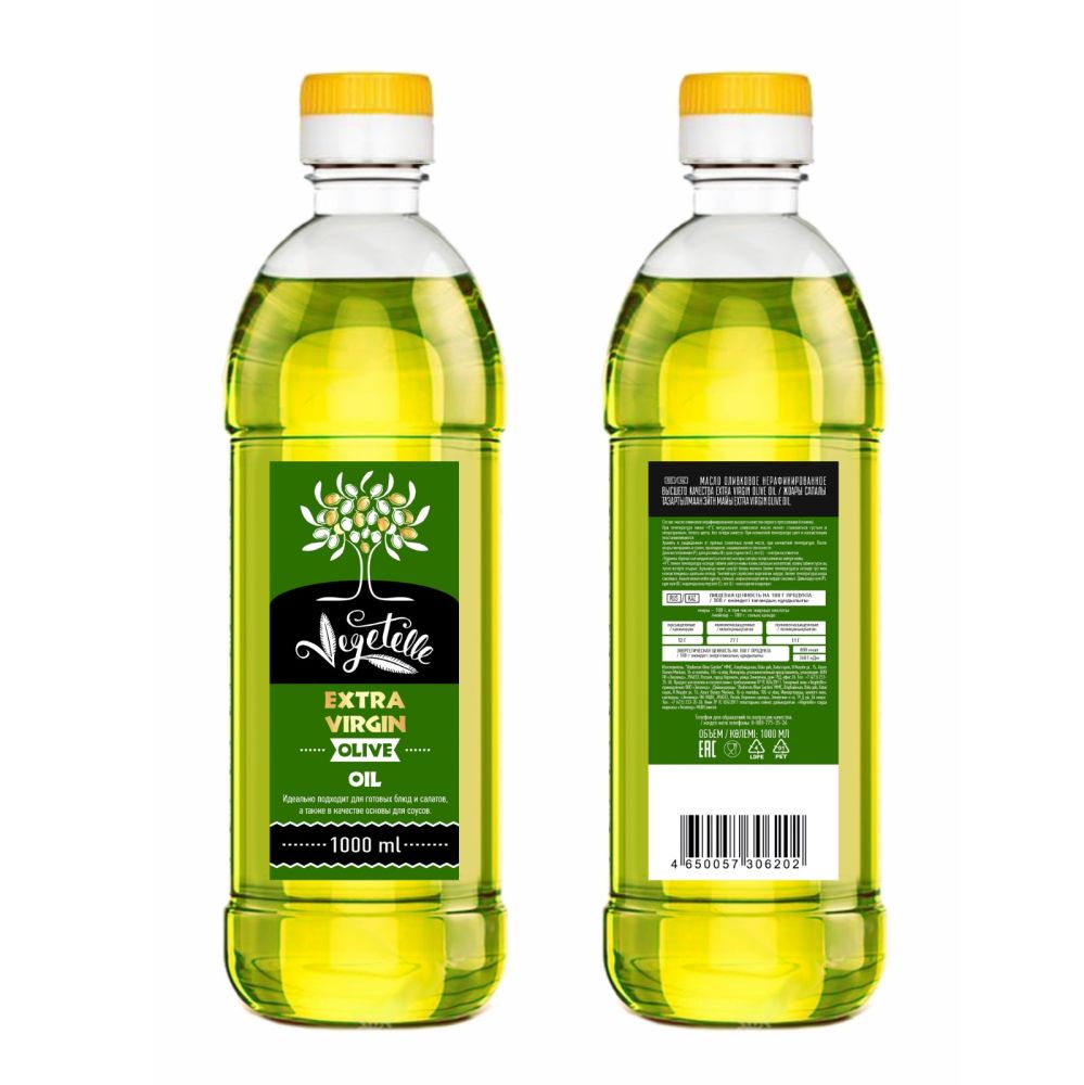 Масло оливковое Extra Virgin (1л*12шт) VEGETELLE, Испания, ПЭТ  М