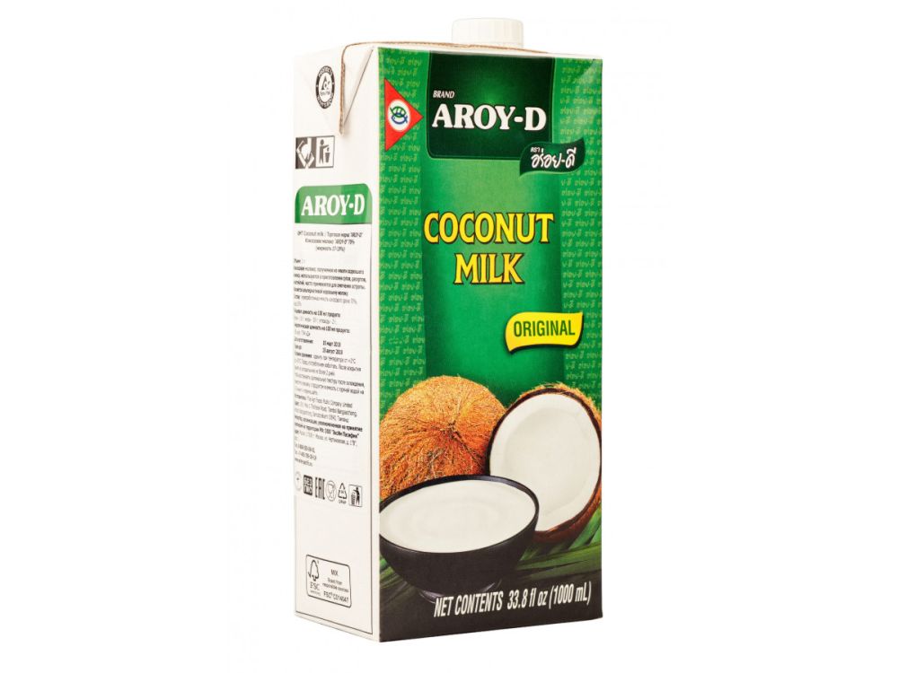 Кокосовое молоко (1л*12шт) AROY-D, Индонезия