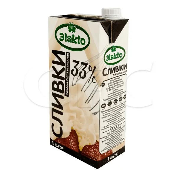 Сливки "ЭЛАКТО" 33% 1л (12шт) М