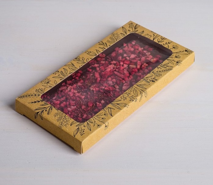 Упаковка  для шоколада "Pleasure"с окном 17,3х8,8х1,5см, 4850543