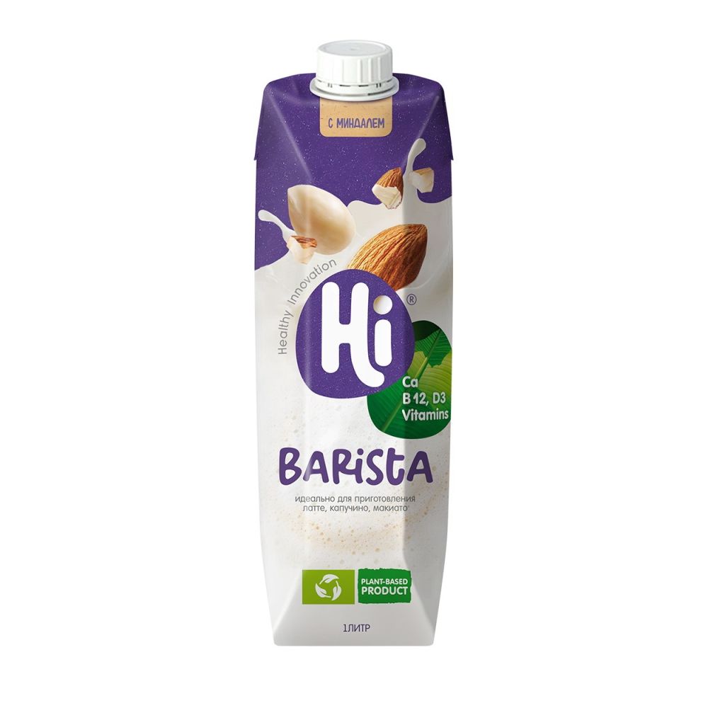 Молоко растительное - Напиток соевый с миндалем  Hi Бариста (1л*12шт) EFKO FOOD