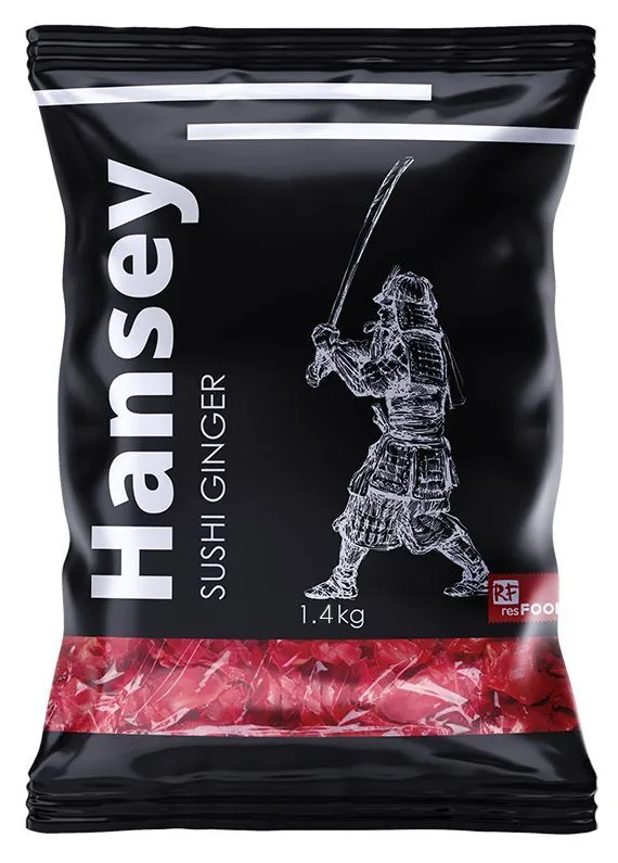 Имбирь маринованный розовый "Hansey" (1,4 кг*10шт) (вес сухого вещ-ва 1кг)