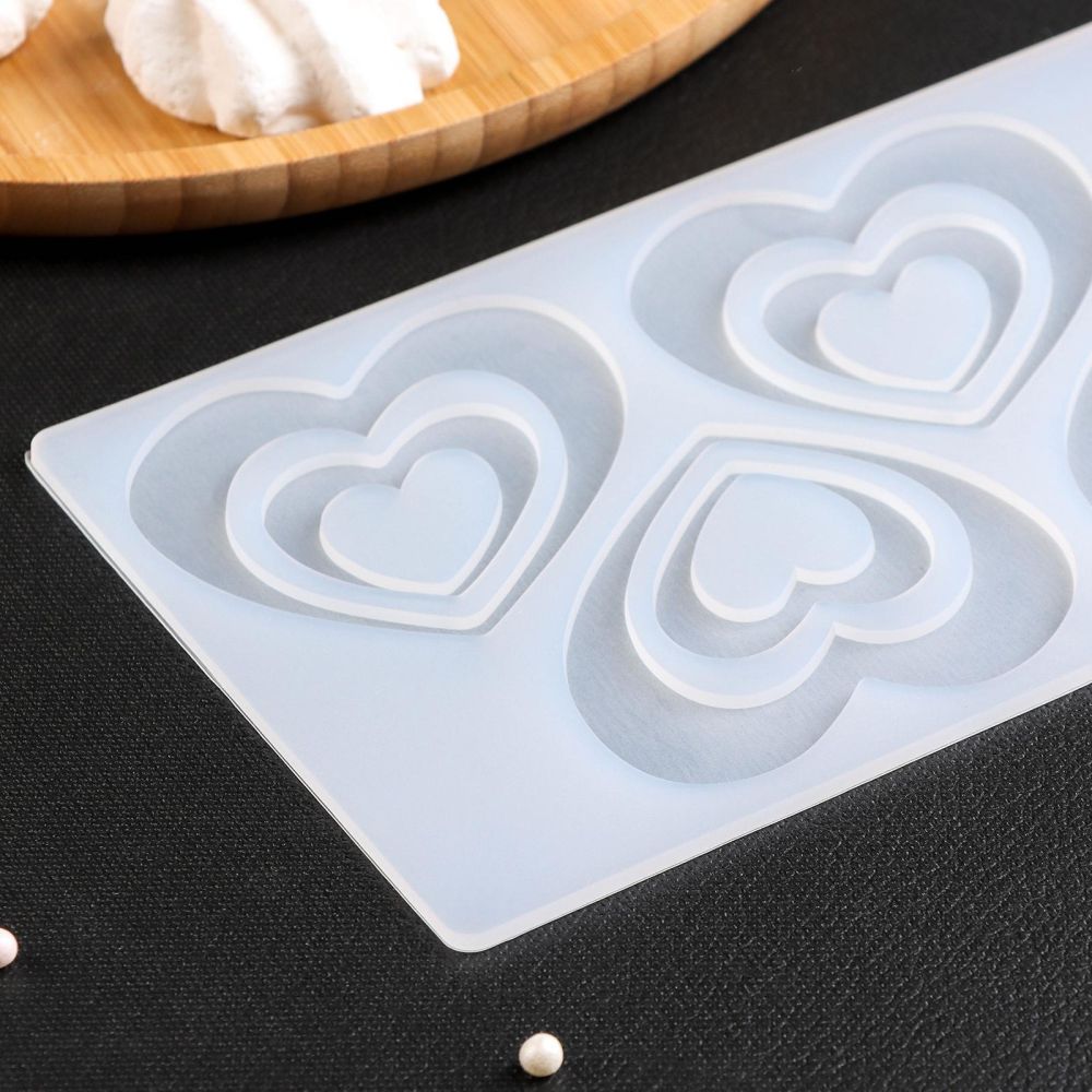 Коврик силиконовый для декора "Сердцем к сердцу", 4 ячейки,5553889
