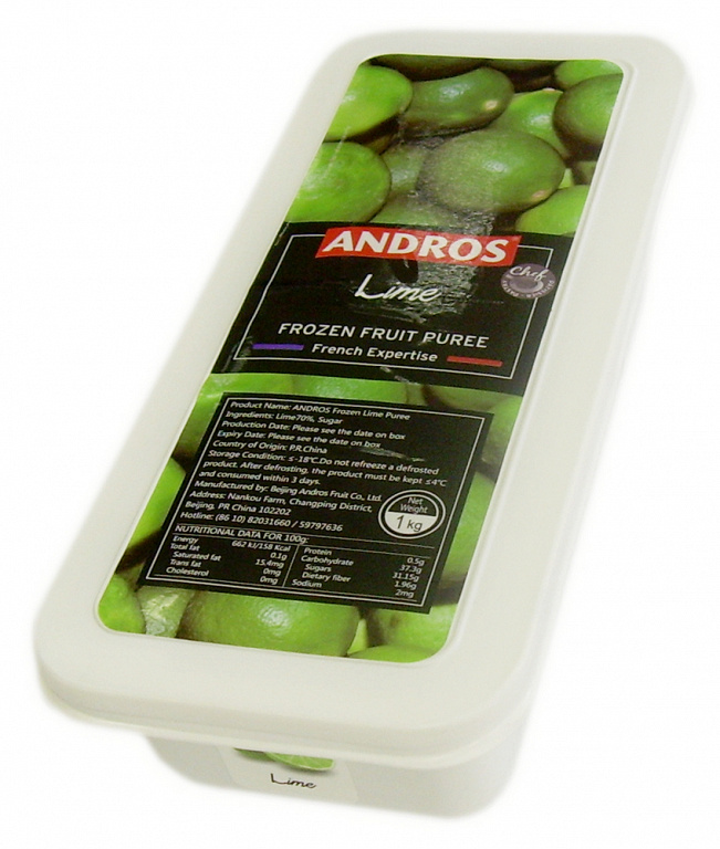 Пюре с/м Лайм (1кг*8шт) "Andros", Китай
