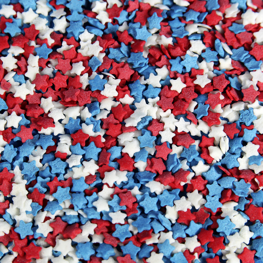 Посыпка сахарная "Звезды красн., белые, синие" (75г) Россия