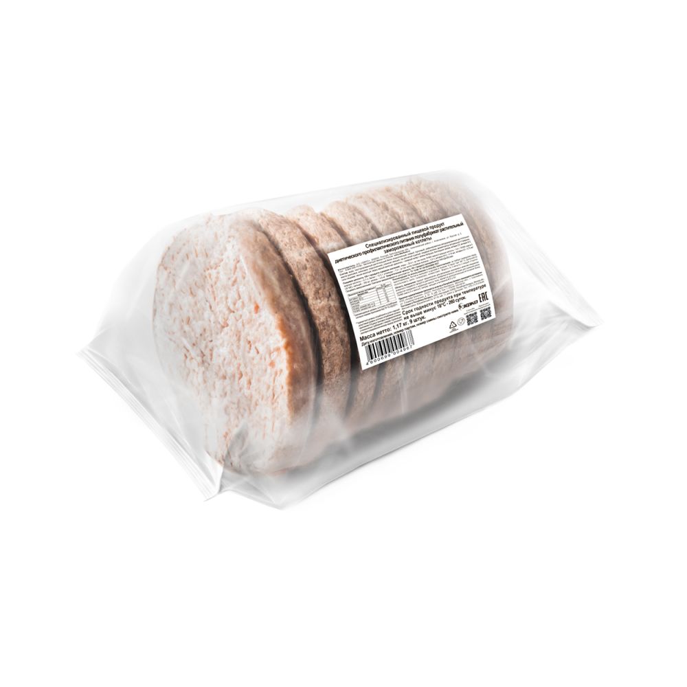 Котлеты растительные с/м для бургера 130 гр.*9 шт (1,170кг/упак) Хайбургер, EFKO FOOD