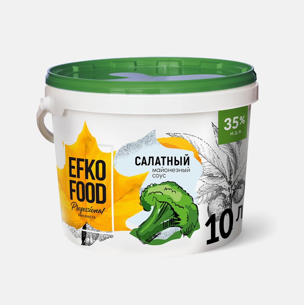 Майонез (майонезный соус) EFKO FOOD professional жирн.35%  салатный. ведро 10л (9,50 кг)