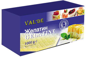 Желатин листовой (уп.1кг*25 шт) VALDE 