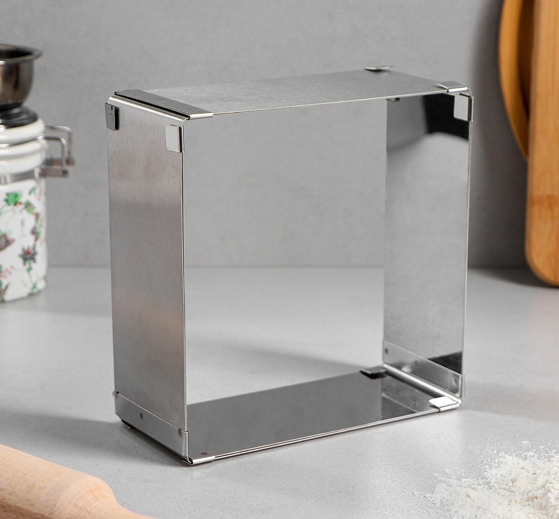 Форма д/выпечки раздвижная "Квадрат"  H-8,5см 20х20-38х38см, 4604530