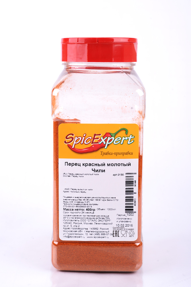 Перец красный молотый Чили (бан. 400г*6шт) SpicExpert [0130]