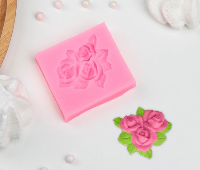 Молд силиконовый "Букет роз" (5,5х5см) , 2389087