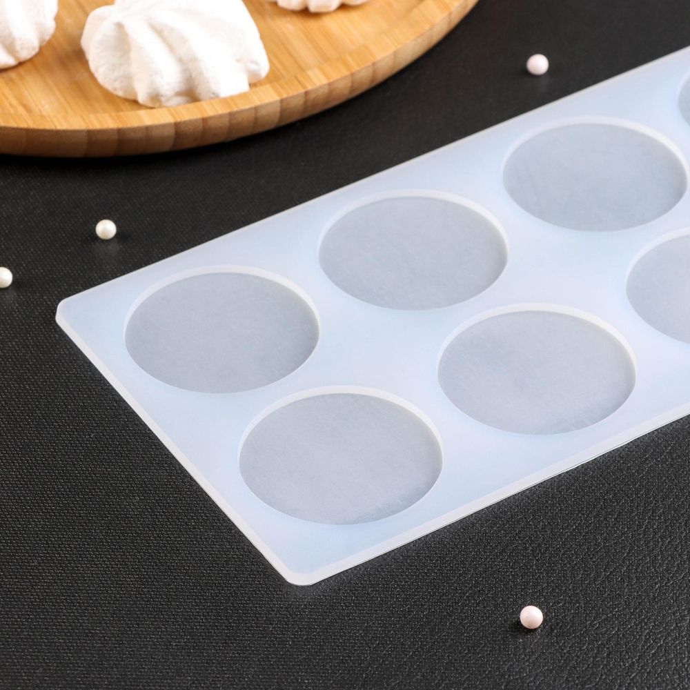 Коврик силиконовый для декора "Круг", 8 ячеек,5553888