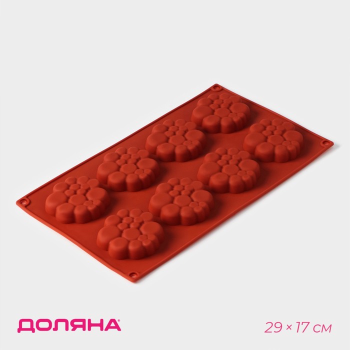 Форма для выпечки "Пузыри", силикон, 29х17х1,5см 8 ячеек, 9629257