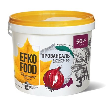 Майонез EFKO FOOD professional жирн.50% ведро 3л (2,88кг) *3шт