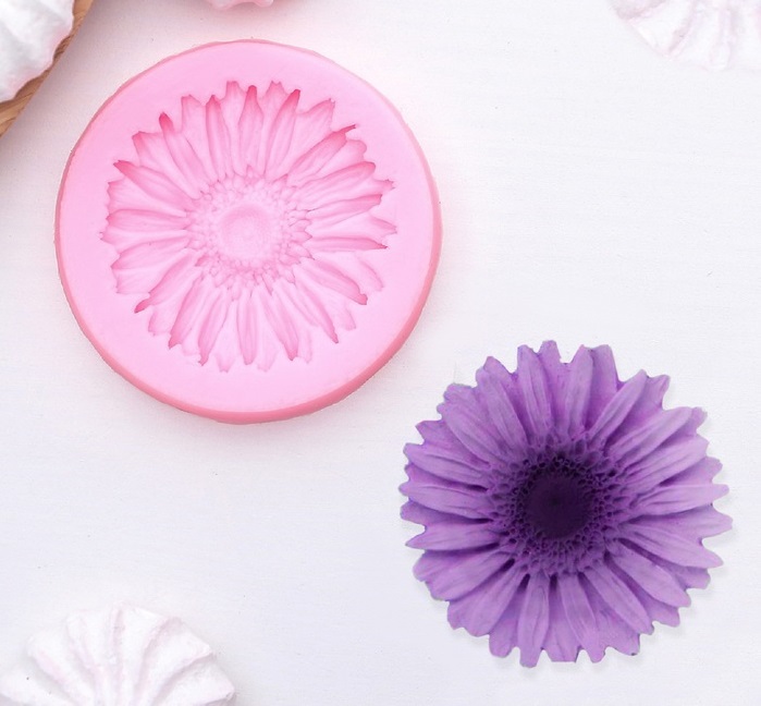 Молд силиконовый "Герберы" 6х6х1 см,1158534