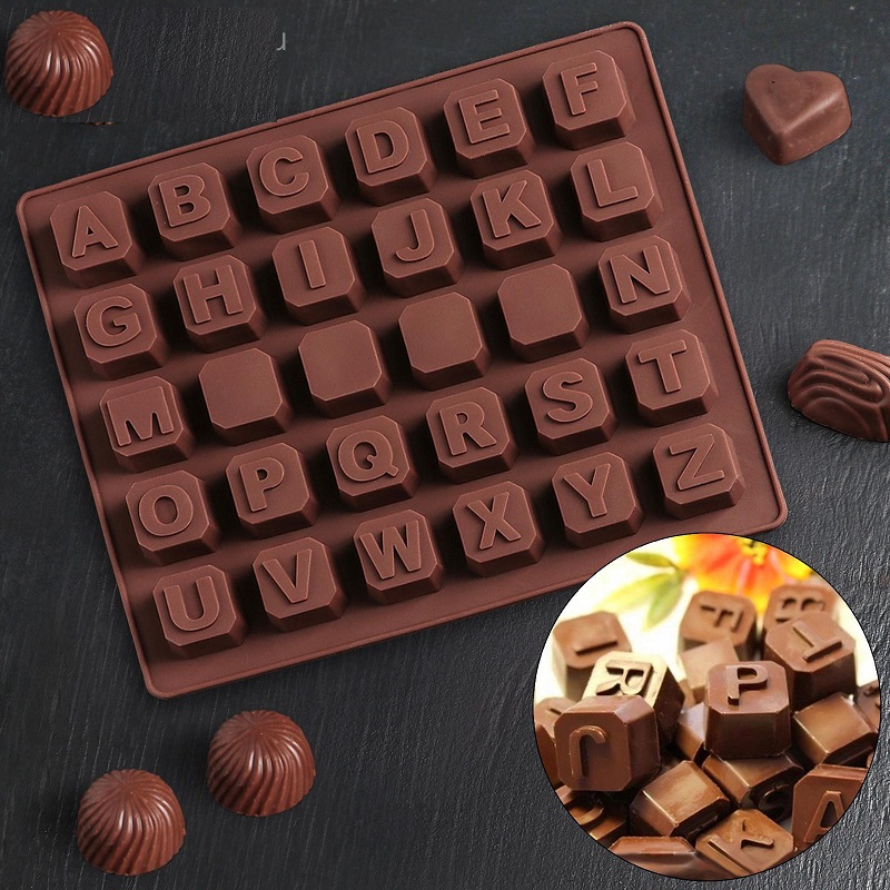 Форма для льда и шоколада " Английский алфавит" (30яч.)2х2см, 1057115