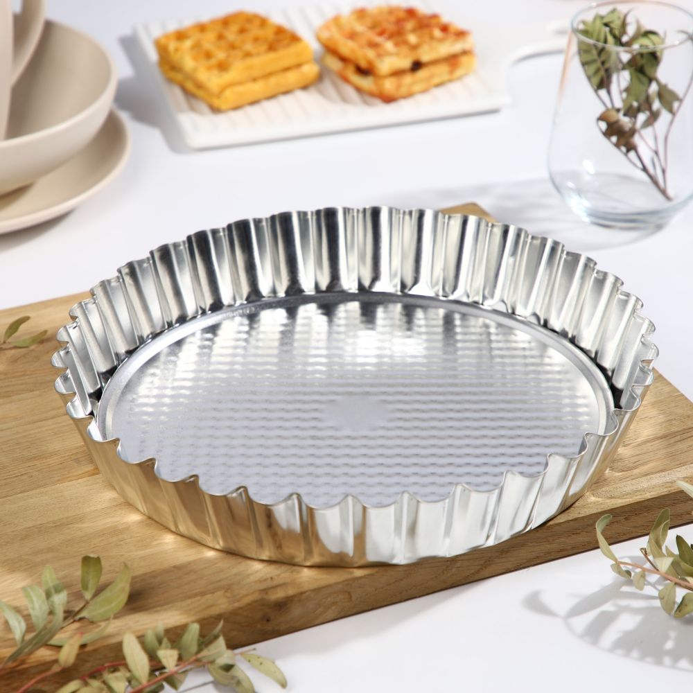 Форма для выпечки со съемным дно "Рифленый круг"28х4,5см,778667