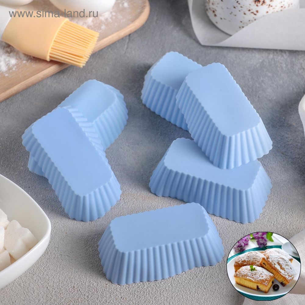 Форма для выпечки "Прямоугольник кекс" (8х4,5х2,5см) уп.6шт, 4003546