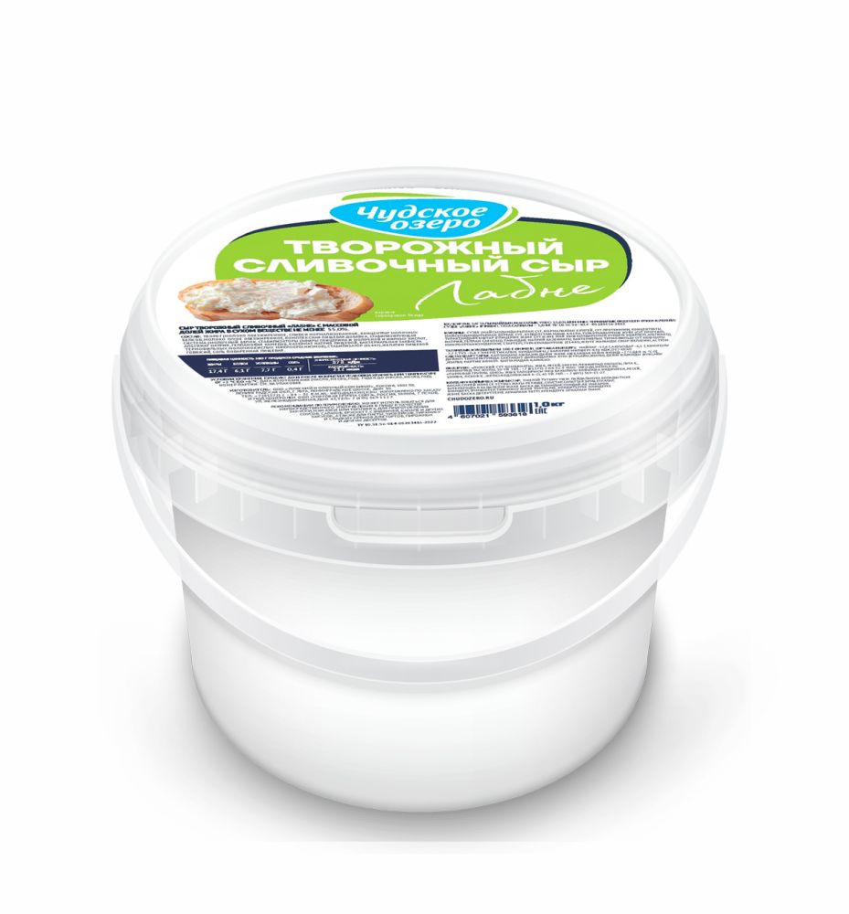 Сыр творожный сливочный "ЛАБНЕ" жирн. 55%  (1кг. *6 шт) ТМ "Чудское Озеро" М