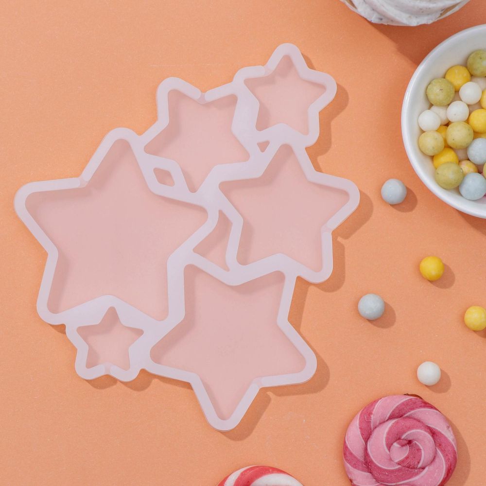 Форма для леденцов "Звезды" белая  (6яч.) 15,5х13,5х0,7см, 7059223