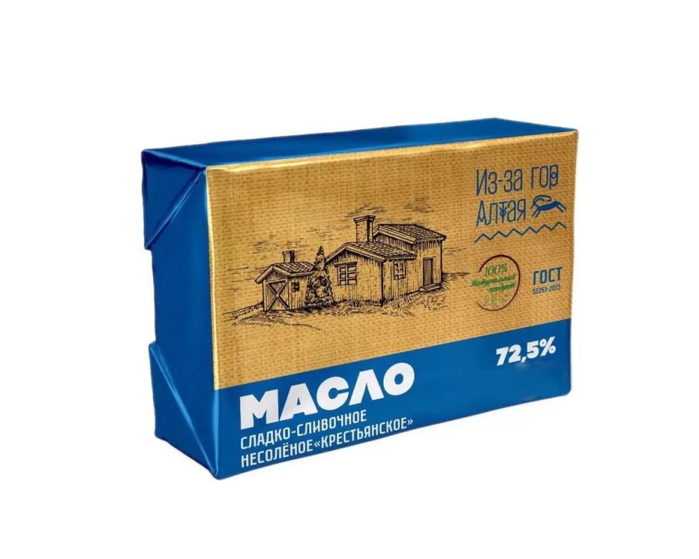 Масло сливочное 72,5% "Крестьянское" (уп.450г*8шт) М