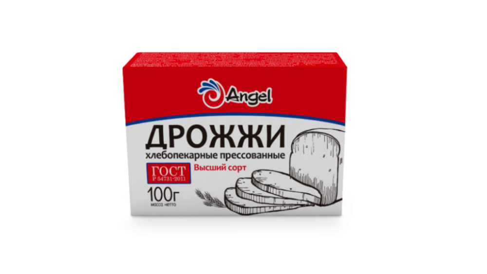 Дрожжи хлебопекарные прессованные "АНГЕЛ" уп.100г.
