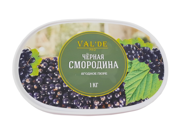 Пюре с/м Черная смородина (1кг*12шт) "VALDE"