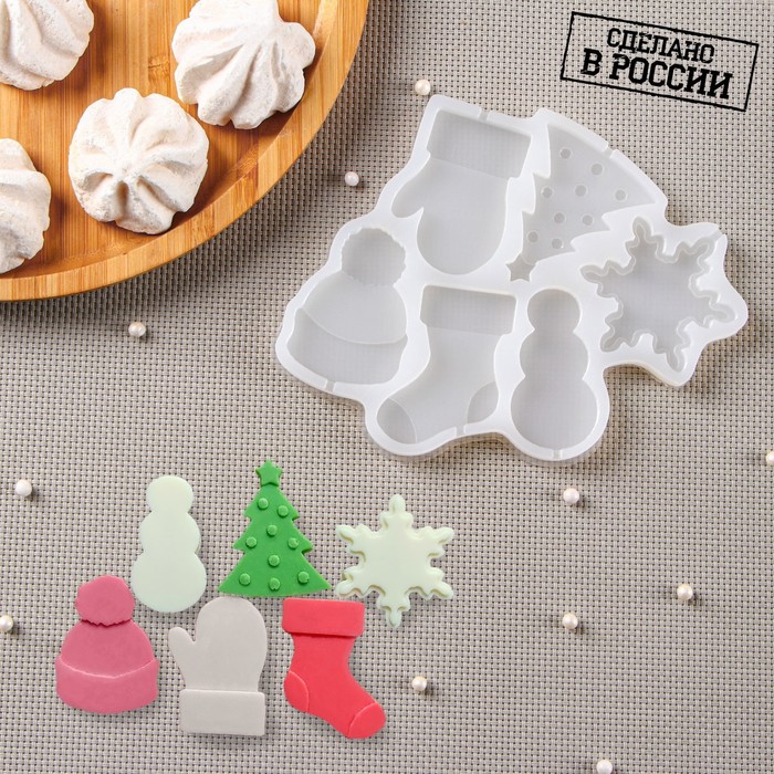 Молд силиконовый для леденцов "Новогодние леденцы" (6 яч.) ,9237112