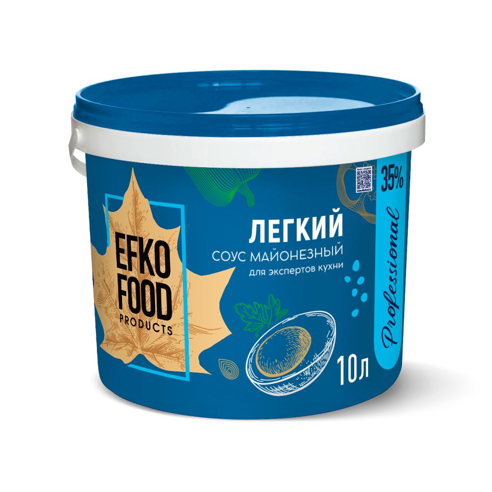 Майонез EFKO FOOD professional жирн.35% легкий, ведро 10л (9,5кг)