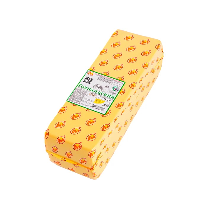 Сыр полутвердый Голландский 45% тм. "Юговской КМП" (~3,5кг*5шт)  *АКЦИЯ*