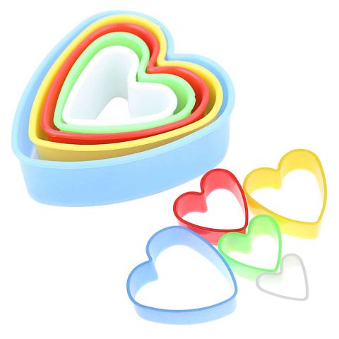 Высечка для печенья "Сердце" с ручкой. (уп.3шт), 5307526, 9873169