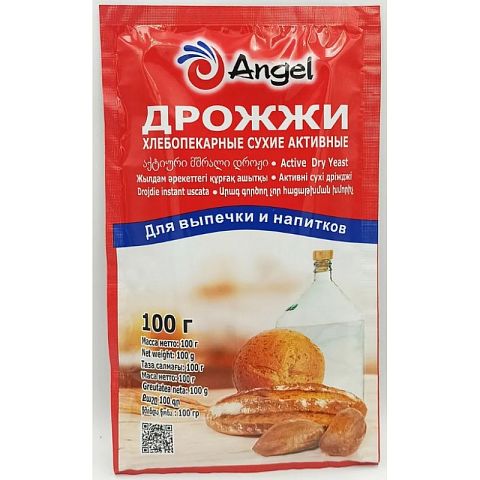 Дрожжи "Angel" хлебопекарные сухие активные (уп.100г) кор.60шт