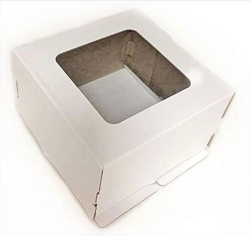 Упаковка 18х18х10см с ОКНОМ , Хром-эрзац белая, (уп.120шт) 